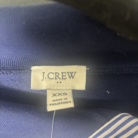 NWT J Crew Women’s Wide button-collar pullover sweatshirt Navy New XXS 2XS - Picture 4 of 8